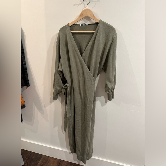 Legoe heritage Wrap maternity Dress Olive green XS - Picture 2 of 6